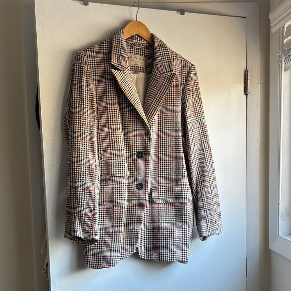 We The Free Plaid Blazer - Red, Black, White